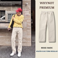 Men's BEIGE BASIC KAKI JEANS - WHYNOT PREMIUM - REGULAR KAKI PANTS BEIGE