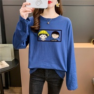 Baju T Shirt Perempuan Lengan Panjang Summer Korean T-shirt Plus Size Long Sleeve Blouse Clothes Baju