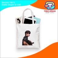 Hwang in yeop Guitar Baby Canvas Simple Totebag Women's Fashion Bag Painting Custom ARSHA STORE