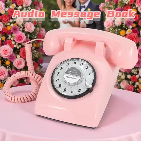 Vintage Decorative Audio Wedding Guestbook Phone Birthday Party Guest Voice Wishes Recorder Message