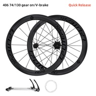 [MHUS] Aluminum Alloy Wheelset Quick Release 20 Inch 406/451/349 Foldable Bicycle V Brake Hub 74-130