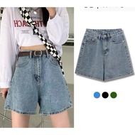 Women's Loose Fit Jean Shorts, Simple Basic Color C0057/0058, No Stretch - High Waist