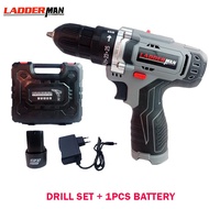 LADDERMAN 12V 2 SPEED Cordless Drill Screwdriver with Li-Ion Battery 3 Pin Charger