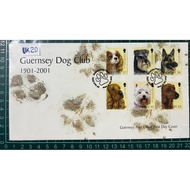 UK 20 GB FDC 2001 Guernsey Dog Club 1901-2001, Guernsey Post Office First Day Cover