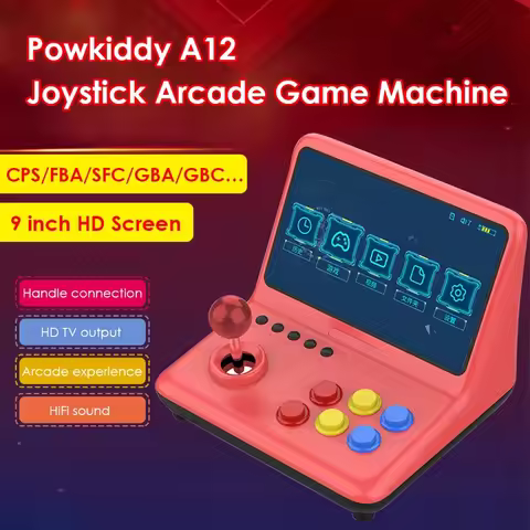 POWKIDDY A12 9inch joystick arcade A7 architecture quad-core CPU simulator video game console new ga