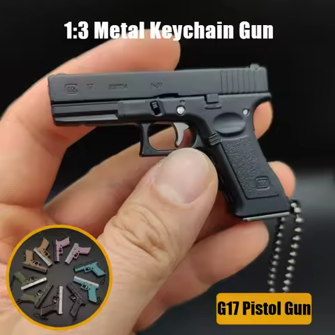 2025 Newest 1:3 Pistol Model GLK G17 Metal Keychain Gun Gift Pendant Ornament PUGB Toys Decoration C