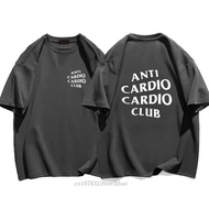 韩国 2026Men Clothes Plus Size Anti Cardio Club T Shirt Gym Life Letter Print T-Shirt Cotton Tshirt fo