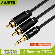 3.5 to 2RCA Audio Cable Jack 3.5mm to 2RCA Audio Stereo Cable for Amplifier Home  DVD RCA Aux Cable audio to stereo jack
