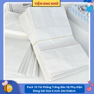 Pack of 10 White Flat Bags to Protect Packaging Accessories Size 6 inches 24x13x8cm - Convenient Mul