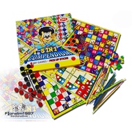 [READY STOCK] 5 in 1 Compendium of Games with Pick Up Stick/ Multiplayer Board Games/ 5 Games