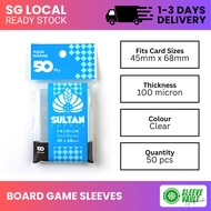 Sultan Supply Card Sleeves - Aquamarine (45 x 68 mm, Clear, 100 micron, 50 pcs)