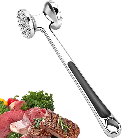 Large Profession Meat Hammer Portable Loose Tool Meat Tenderizer Needle Dual-Sided Meat Mallet with 
