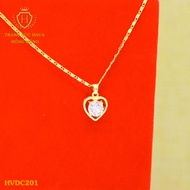 Dây Chuyền Nữ Đính Đá Vòng Cổ Nữ Titan Xi Mạ Vàng 24k Cao Cấp - Trang Sức Hava Hong Kong Phong Cách