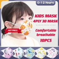 TOP 10pcs 3D Kids Facemask 3ply Disposable KN95 4D Protective Mask & Cup_king