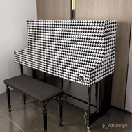 Classic Houndstooth Piano Cover Retro Affordable Luxury Piano Cover Modern Minimalist Piano Stool Cover Dust Cover Custo