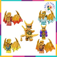 Ninjago Minifigures Crystalized 4 Ninja Dragon Form, Oni Lloyd 4 arms | Free Zip Bag