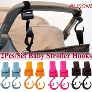 ALISOND1 Baby Stroller Hooks Portable 2Pcs/Set Wheelchair Organizer Baby Stroller Accessories Car Buckle Rotate 360 Degrees Basket Strap Bag