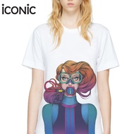 iCONiC DRIVE GIRL T-SHIRT #5181 เสื้อยืด พิมพ์ลาย นักประดาน้ำญ เสื้อยืดแฟชั่น เสื้อยืดสีขาว เสื้อยืด
