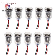【RPH】10pcs E10 Bulbs Socket E10 LED Screw-Mount Small Bulb Holder E10 Socket with Wire Light Base So