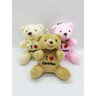 4 INCHES BEAR KEYCHAIN WITH I LOVE YOU