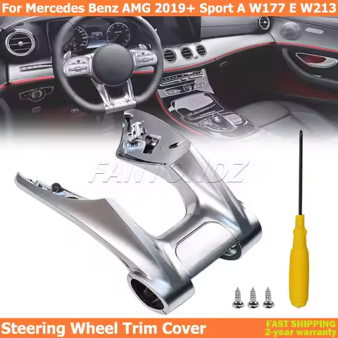Car Steering Flat Wheel Lower Trim Cover Plastic w/LOGO For Mercedes Benz AMG 2019+ Sport A W177 B W