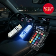 T10 5050 LED Car RGB Multicolour Bulb 6 SMD Waterproof Parking Light with Remote Control LED