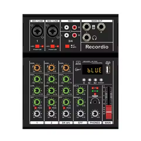 A97I-GAX-A4 Professional Portable Digital Dj Console With USB Mixer Border Live Singing 4 Channel Au