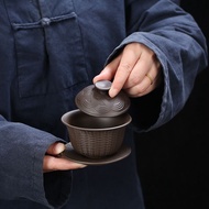 Zisha Kung Fu Tea Set Zisha Gaiwan Tea Cup Large Sancai Gaiwan Kung Fu Tea Bowl Tea Making Tea Gaiwa