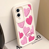 Casing hp for VIVO Y04 Y29s 5G Y19 5G T4 Lite 5G Case Heart Pink Cute Y2K Aesthetic Case Cesing Kesi
