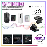 Tecware EX1 Tri-Mode Wireless Connectivity Lightweight PAW3395 26k DPI OLED Display Gaming Mouse wit