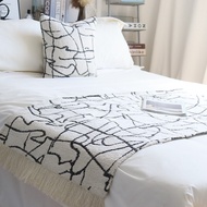 Juyan Hotel Bedside Blanket Hotel Bedside Blanket Thickened Geometric Line Jacquard Fabric Bedside T