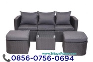 grosir sofa rotan sintetis , warna hitam