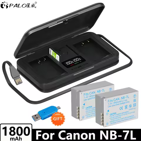 NB-7L NB 7L Camera Battery With LCD Storage Case Charger For Canon Powershot SX30,G10,G11,G12,IS,SX3
