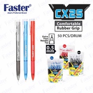 Faster BP-CX25-50 0.5mm Ball Point Pen (50 pcs/drum) (Black/Blue/Red)