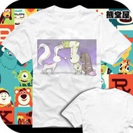 男女童裝短袖T恤數碼寶貝digimon黑大耳獸魔法少女小圓QB丘比純棉衣服T恤短袖親子裝成人T恤棉質