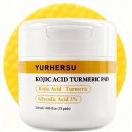 Turmeric cleansing pads,face toner，featuring kojic acid, infused with asid glycolic and glicolyc aci