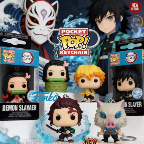 Funko Pop Keychain Demon Slayer Zenitsu Agatsuma Thunder Pattern Inosuke Limited Edition Vinyl Penda
