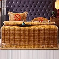 Snaweo Sum mer Sleeping Pad, Double Tendon Foldable Carbonized Mahjong Bamboo Mattress, Bamboo Sum m