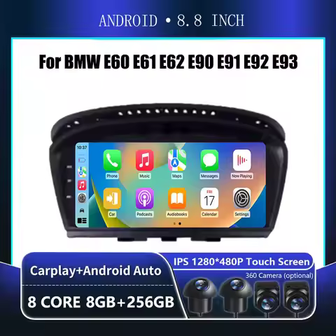 8.8 "Android Touch For BMW E60 E61 E62 E90 E91 E92 E93 Car Carplay Monitor Stereo Speakers Radio Mul