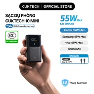 ă3C CertificationăCUKTECH Mini 55W Fast Charging 10000mAh Powerbank Xiaomi 55W Max Samsung 45W iP16