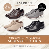 Everbest Men Shoes - Slip on Semi-Dress Shoes / Casual Mens  Lace Up Loafer / Lace up Oxford Shoes