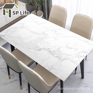 [SP Life]Nordic Table Cover Marble Rectangle Dining Table Mat Waterproof Tablecloth Premium PU Tea Table Mat Wash Free Home White Decoration Study Office Writing Desk Mat TV Bench