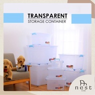 NestHome TRANSPARENT Storage Container - Stacking Storage Box 40L 65L 100L 145L PP Plastic