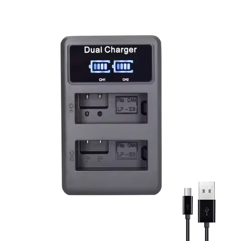 LP-E8 Camera Battery Charger USB LCD Dual Slot LPE8 LP E8 Charger For Canon EOS 550D 600D 650D 700D 