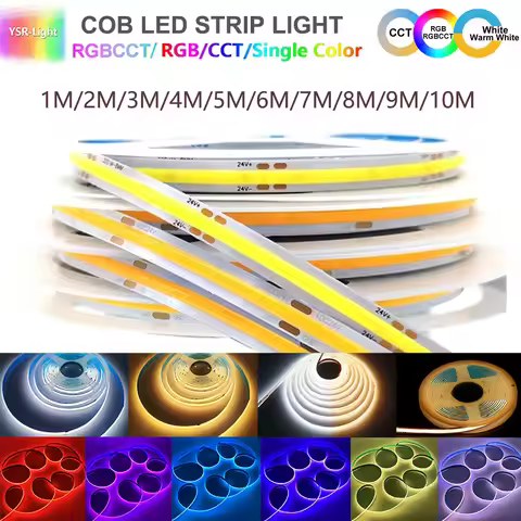 1-10M COB LED Linear Strip Lights RA90 320/608/640/840leds High Density Flexible FOB COB Dimmable Li