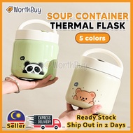 [1200ML] Worthbuy Bekas Sup Bekas Makanan Soup Container Thermal Flask Vacuum Flask Stainless Steel 