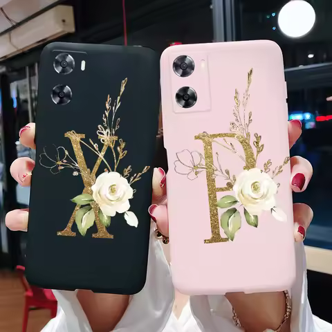 Case For OPPO A57 4G 2022 Cover CPH2387 Cute Letters Phone Case Back Cover For OPPO A57 A57s A57e OP