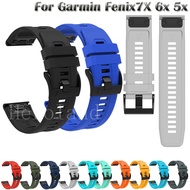 26mm Sport Silicone WatchBand Strap For Garmin Fenix 7X 6X 6XPro 5X Easyfit Wriststrap For Garmin Fe