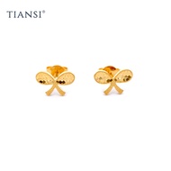 TIANSI 916 (22K) Gold Honeybee Ribbon Earring 蝴蝶结耳钉 Subang Emas