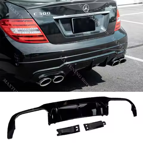 C63 Style Rear Bumper Diffuser For Mercedes Benz C-Class W204 C204 C63 AMG-Line 2011-2014 Custom Spo